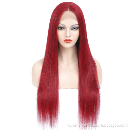 Cheap 10a Ombre 100% Mink Brazilian Virgin Human Hair Weave Cuticul Aligned 99J T Part Lace Front Wig